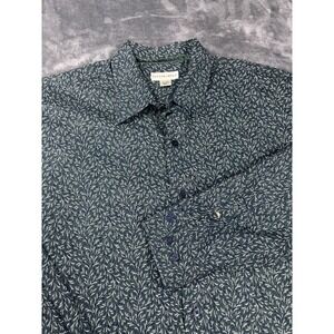 Cutter & Buck Dress Mens XL Dress Long Sleeve Green Button Up Nature Floral EUC